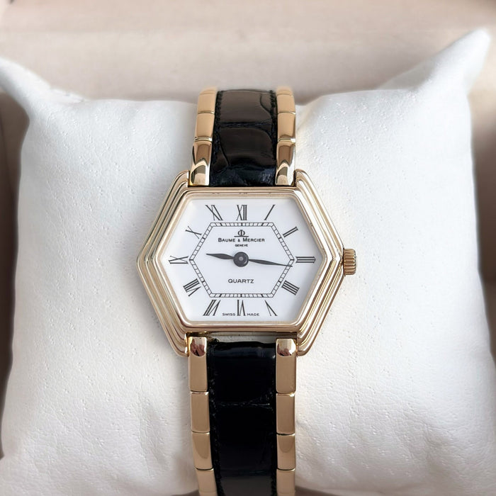 Baume & Mercier ou 18 carats vintage Lady 48372 quartz 27 mm
