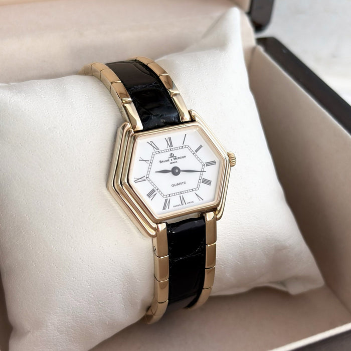 Baume & Mercier ou 18 carats vintage Lady 48372 quartz 27 mm