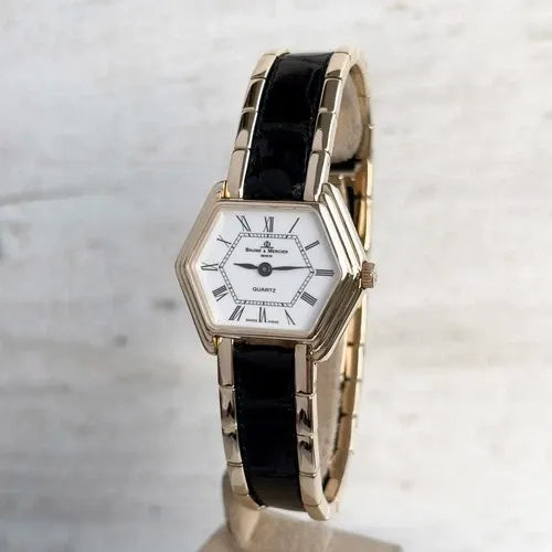 Baume & Mercier ou 18 carats vintage Lady 48372 quartz 27 mm