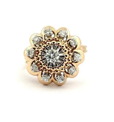 Bague en or jaune et diamants