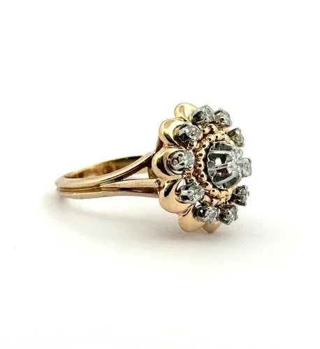 Bague en or jaune et diamants