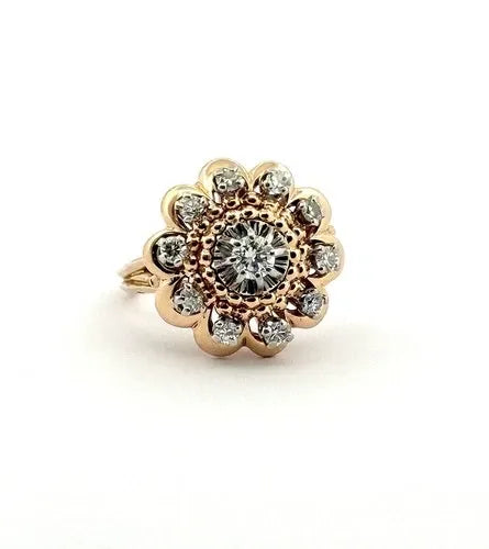 Bague en or jaune et diamants