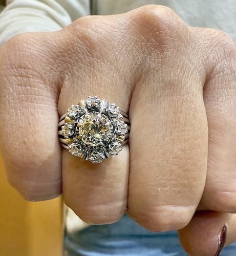 Bague en or jaune et diamants