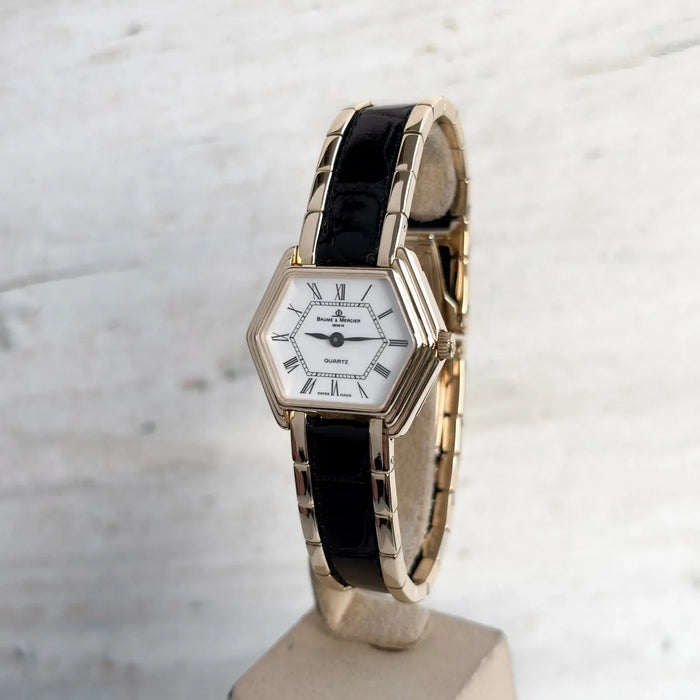 Baume & Mercier ou 18 carats vintage Lady 48372 quartz 27 mm