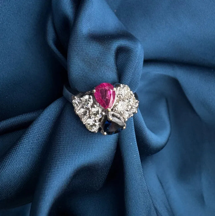 Bague joaillerie or blanc 18 carats 750 18K