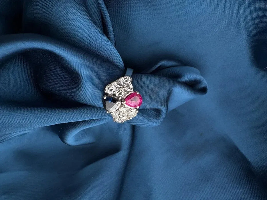 Bague joaillerie or blanc 18 carats 750 18K