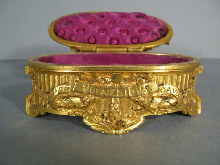 ANCIEN COFFRET A BIJOUX STYLE LOUIS XVI EN BRONZE