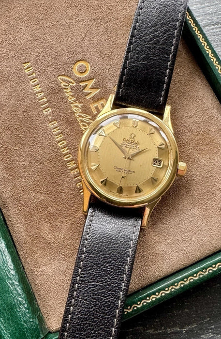 MONTRE OMEGA CONSTELLATION TARTE PAN DE LUXE 18K VINTAGE