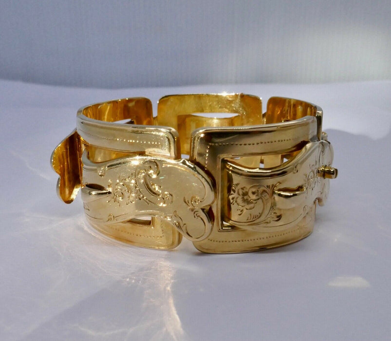 BRACELET ARTICULÉ OR JAUNE 18K EPOQUE MILIEU XIX ÈME