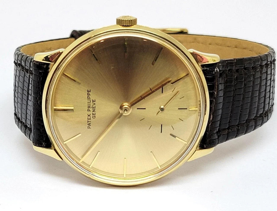 Montre vintage PATEK PHILIPPE CALATRAVA pour homme en or 18 carats