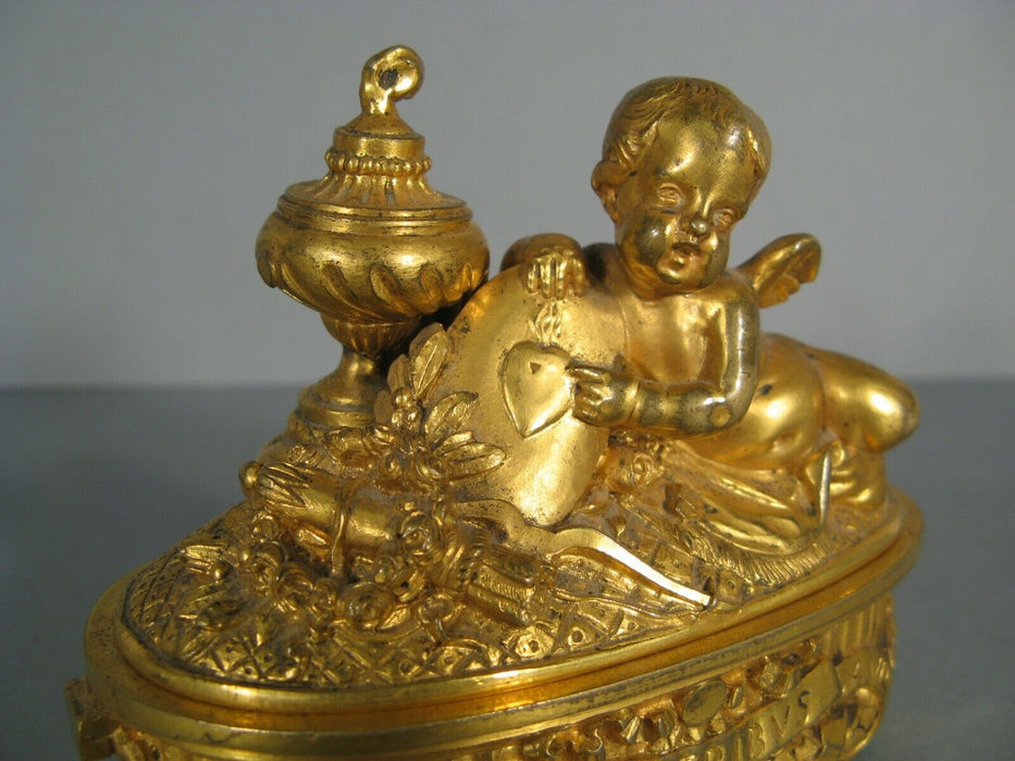 ANCIEN COFFRET A BIJOUX STYLE LOUIS XVI EN BRONZE