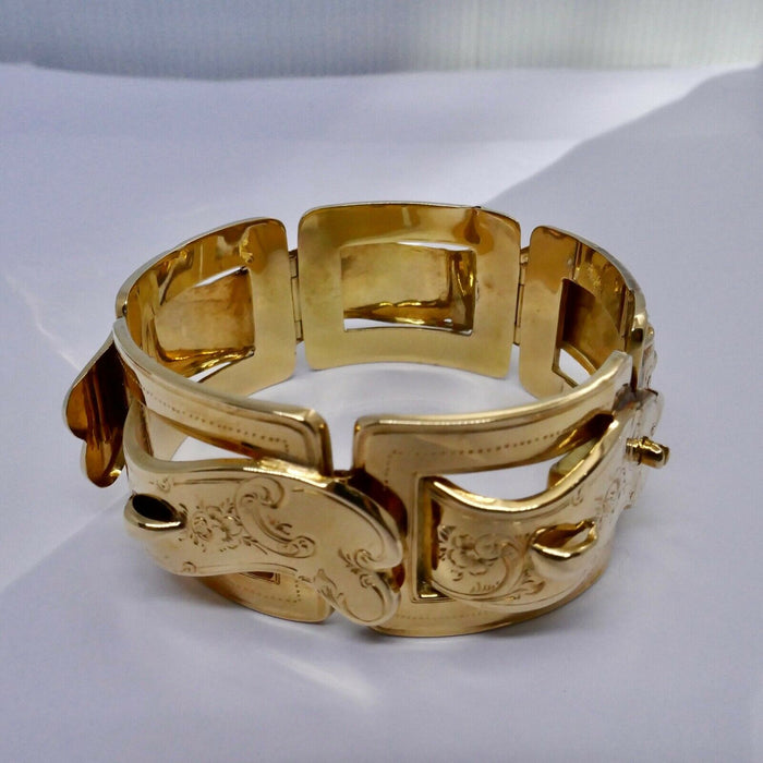 BRACELET ARTICULÉ OR JAUNE 18K EPOQUE MILIEU XIX ÈME