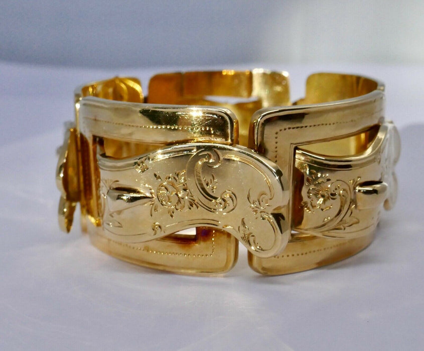 BRACELET ARTICULÉ OR JAUNE 18K EPOQUE MILIEU XIX ÈME