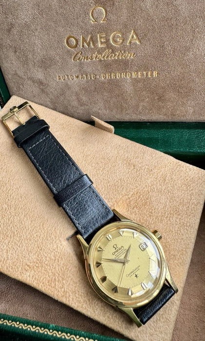 MONTRE OMEGA CONSTELLATION TARTE PAN DE LUXE 18K VINTAGE