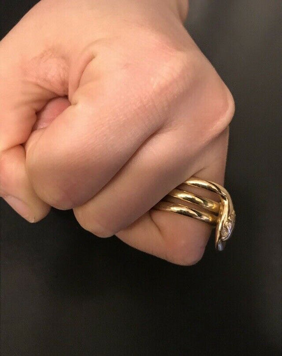Bague en or 18 carats serpent yeux diamants