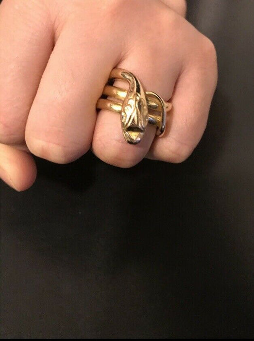 Bague en or 18 carats serpent yeux diamants