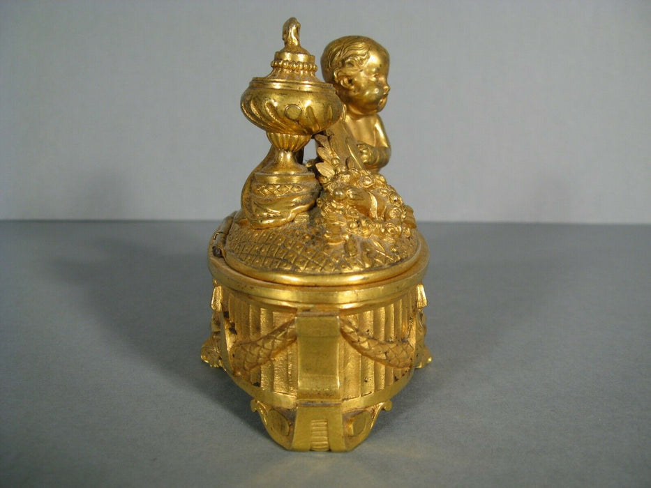 ANCIEN COFFRET A BIJOUX STYLE LOUIS XVI EN BRONZE