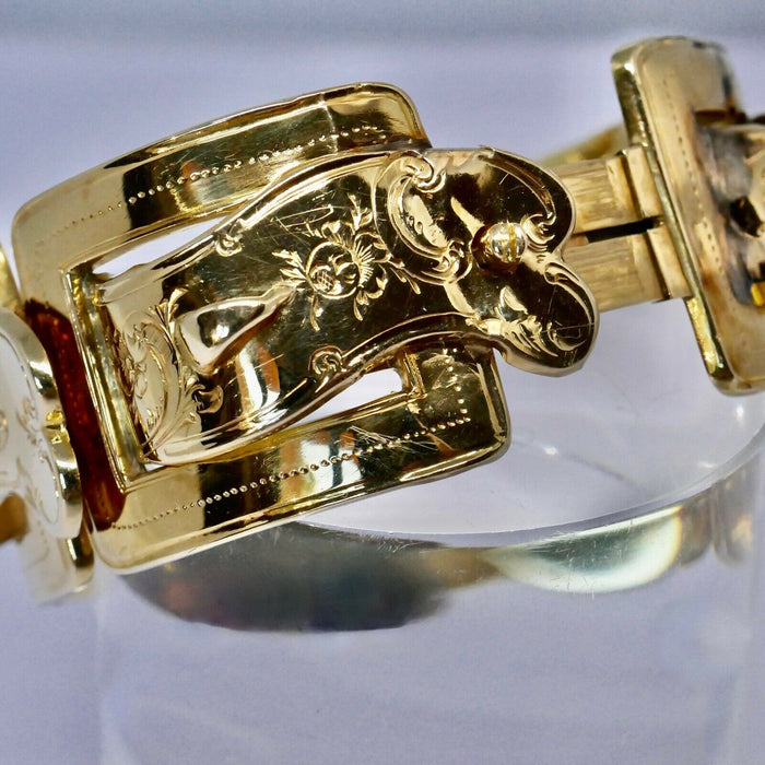 BRACELET ARTICULÉ OR JAUNE 18K EPOQUE MILIEU XIX ÈME