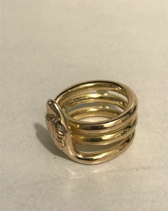 Bague en or 18 carats serpent yeux diamants