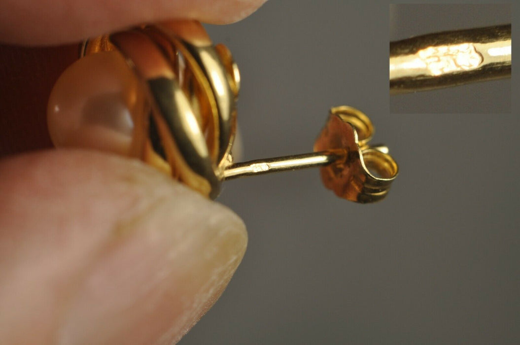 PAIRE BOUCLES D'OREILLES VINTAGE OR MASSIF 18K