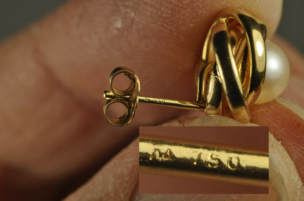 PAIRE BOUCLES D'OREILLES VINTAGE OR MASSIF 18K