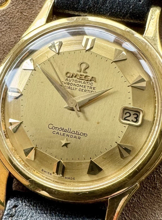 MONTRE OMEGA CONSTELLATION TARTE PAN DE LUXE 18K VINTAGE