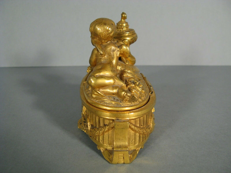 ANCIEN COFFRET A BIJOUX STYLE LOUIS XVI EN BRONZE