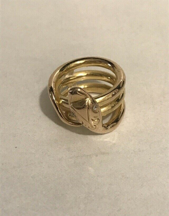 Bague en or 18 carats serpent yeux diamants