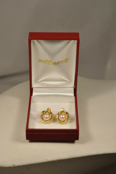 PAIRE BOUCLES D'OREILLES VINTAGE OR MASSIF 18K