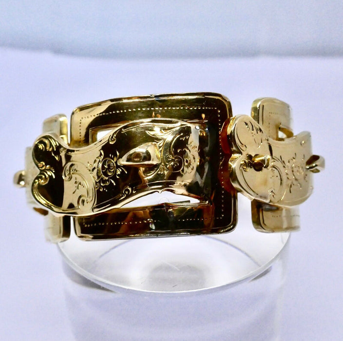 BRACELET ARTICULÉ OR JAUNE 18K EPOQUE MILIEU XIX ÈME