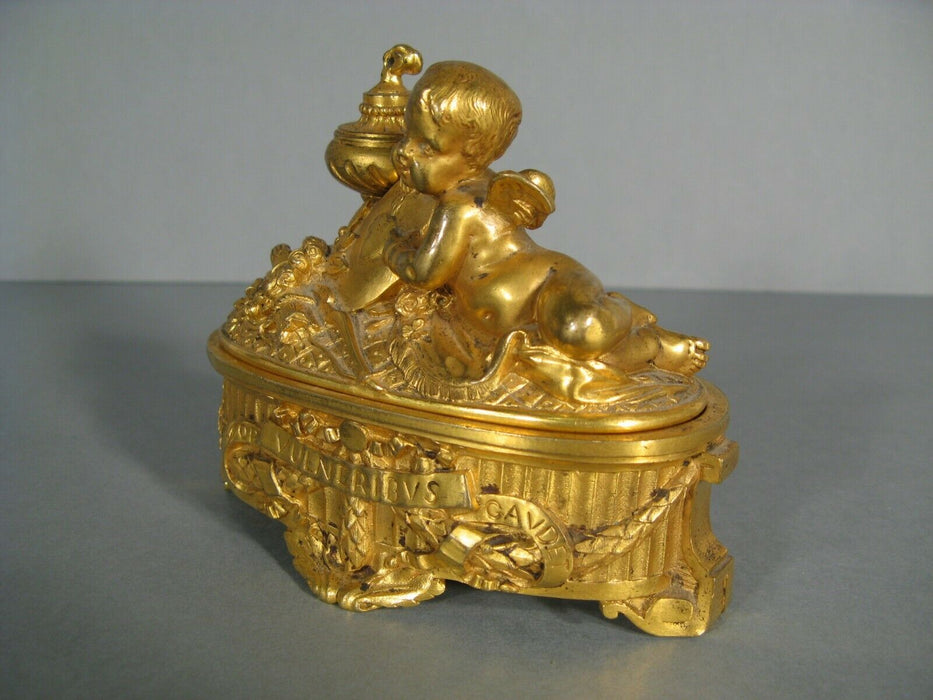 ANCIEN COFFRET A BIJOUX STYLE LOUIS XVI EN BRONZE