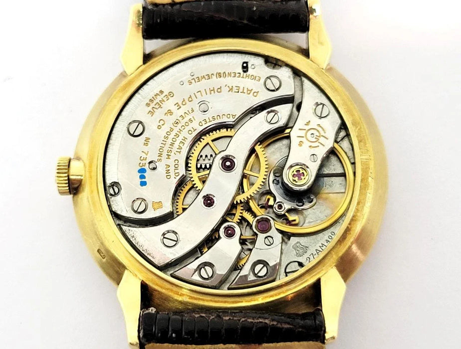 Montre vintage PATEK PHILIPPE CALATRAVA pour homme en or 18 carats