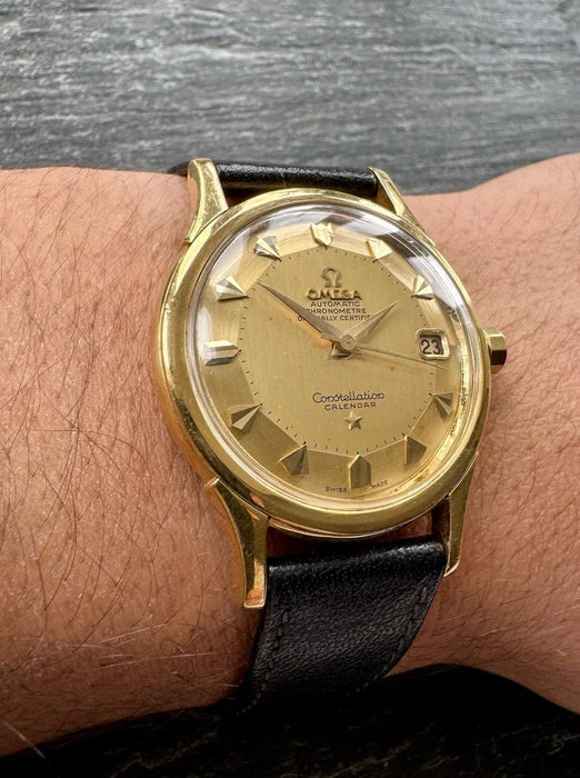 MONTRE OMEGA CONSTELLATION TARTE PAN DE LUXE 18K VINTAGE