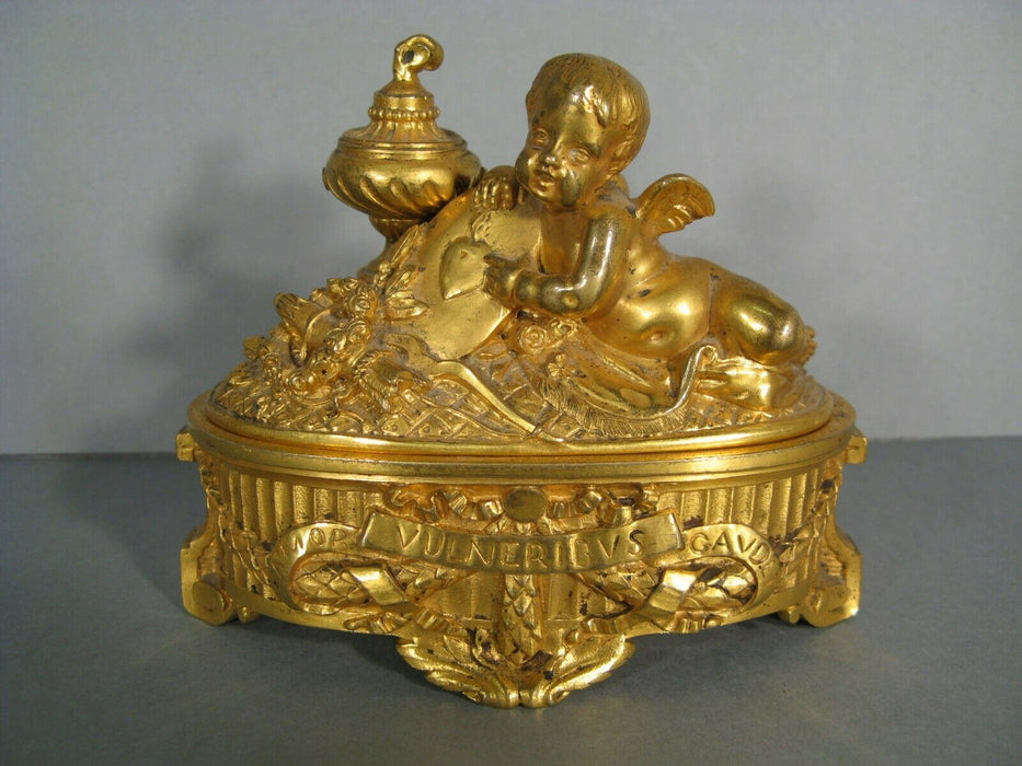 ANCIEN COFFRET A BIJOUX STYLE LOUIS XVI EN BRONZE