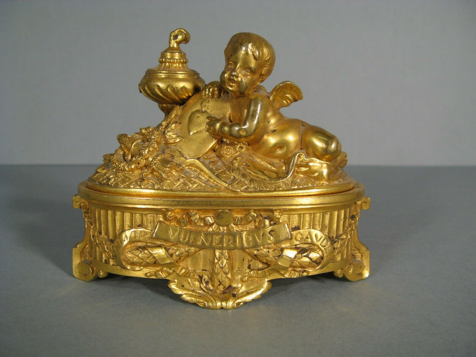 ANCIEN COFFRET A BIJOUX STYLE LOUIS XVI EN BRONZE